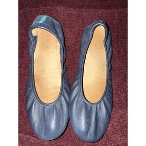 TIEKS BY GAVRIELI‎ LEATHER BALLET FLATS CALIFORNIA NAVY BLUE SHOES WOMENS SIZE 8